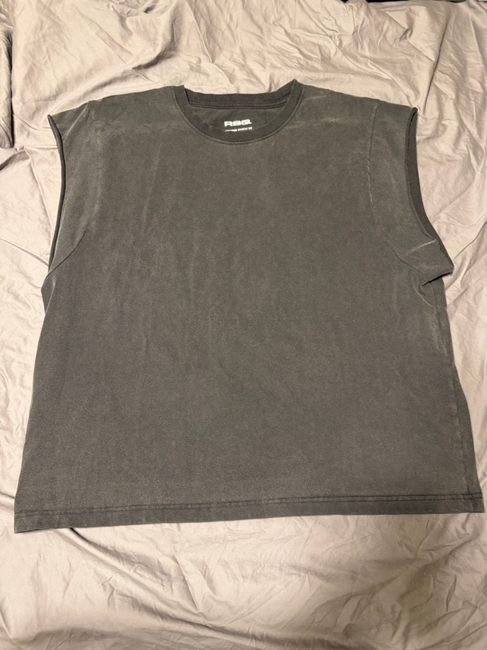 Men's Sleeveless Crewneck Tank Top - Charcoal Black